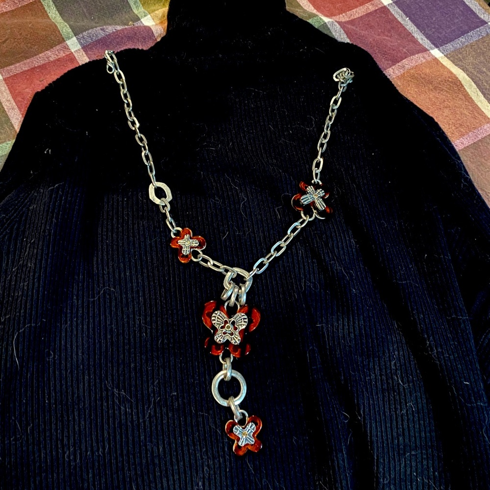 Chunky metal Butterfly Necklace, unique design